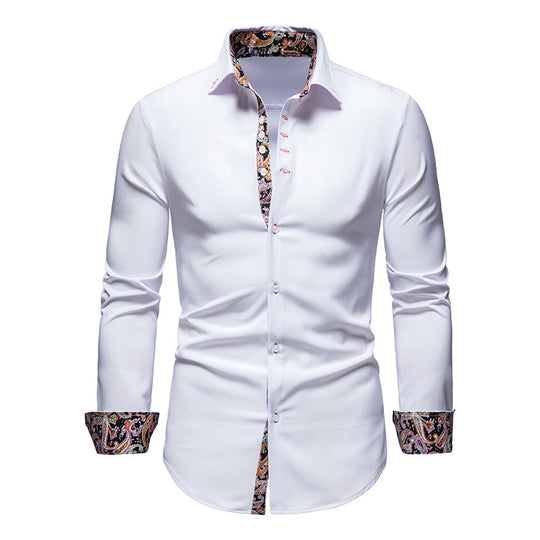 Herren Langarmhemd mit paisley-muster und eleganten Akzenten EB