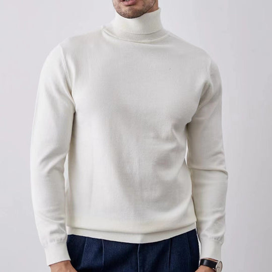 EB | Rollkragenpullover Slim Fit Weiche Atmungsaktive Baumwollmischung Gerippte Kanten