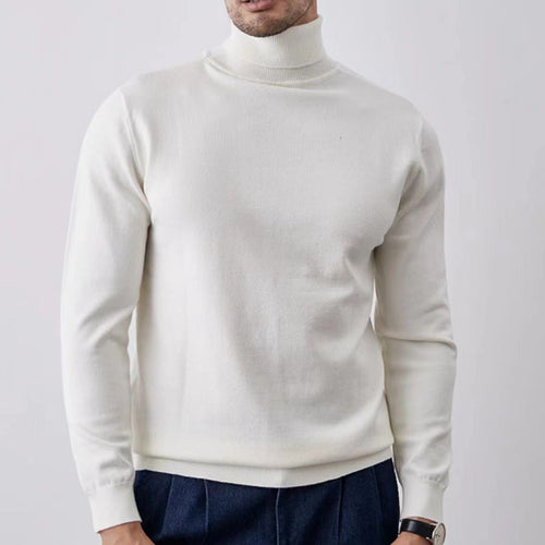 EB | Rollkragenpullover Slim Fit Weiche Atmungsaktive Baumwollmischung Gerippte Kanten
