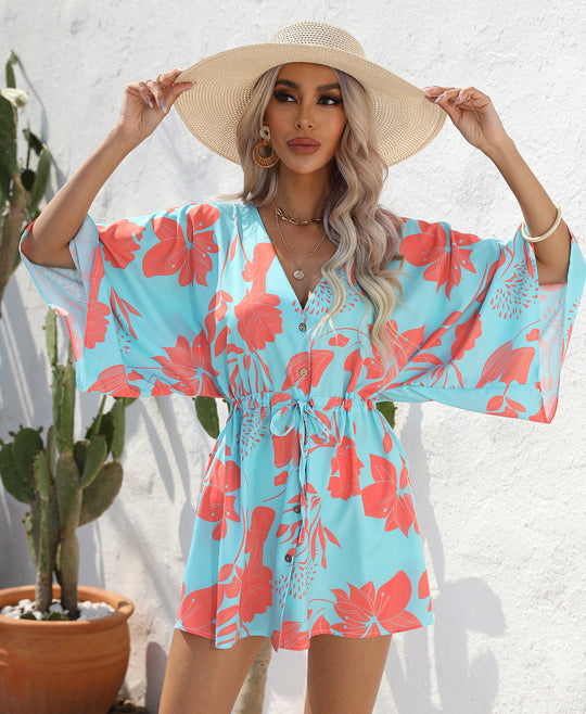 EB | Kleid mit Blattdruck
