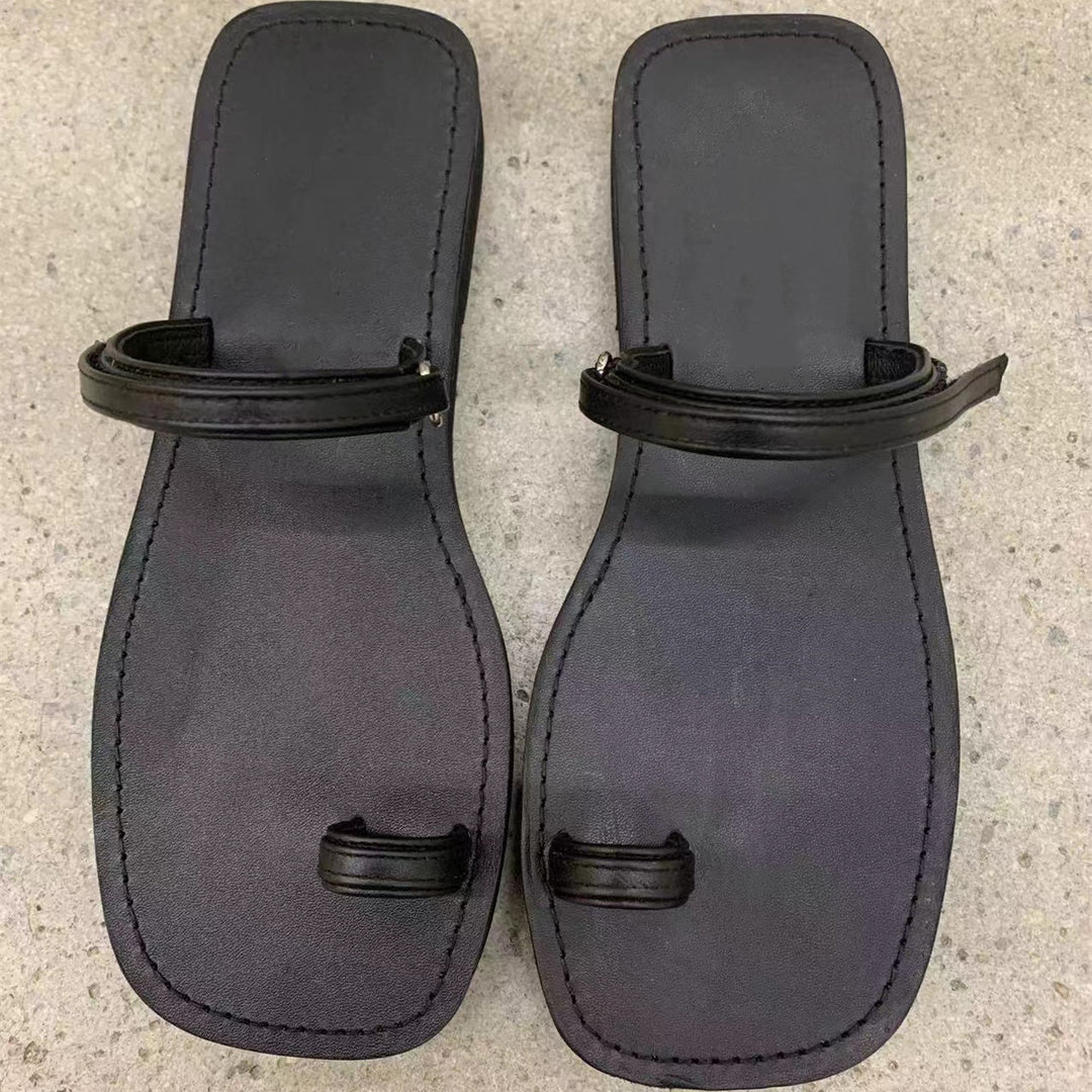 Damen eleganten Zehentrenner-Sandalen mit modischem Riemendesign und komfortablem Fußbett EB