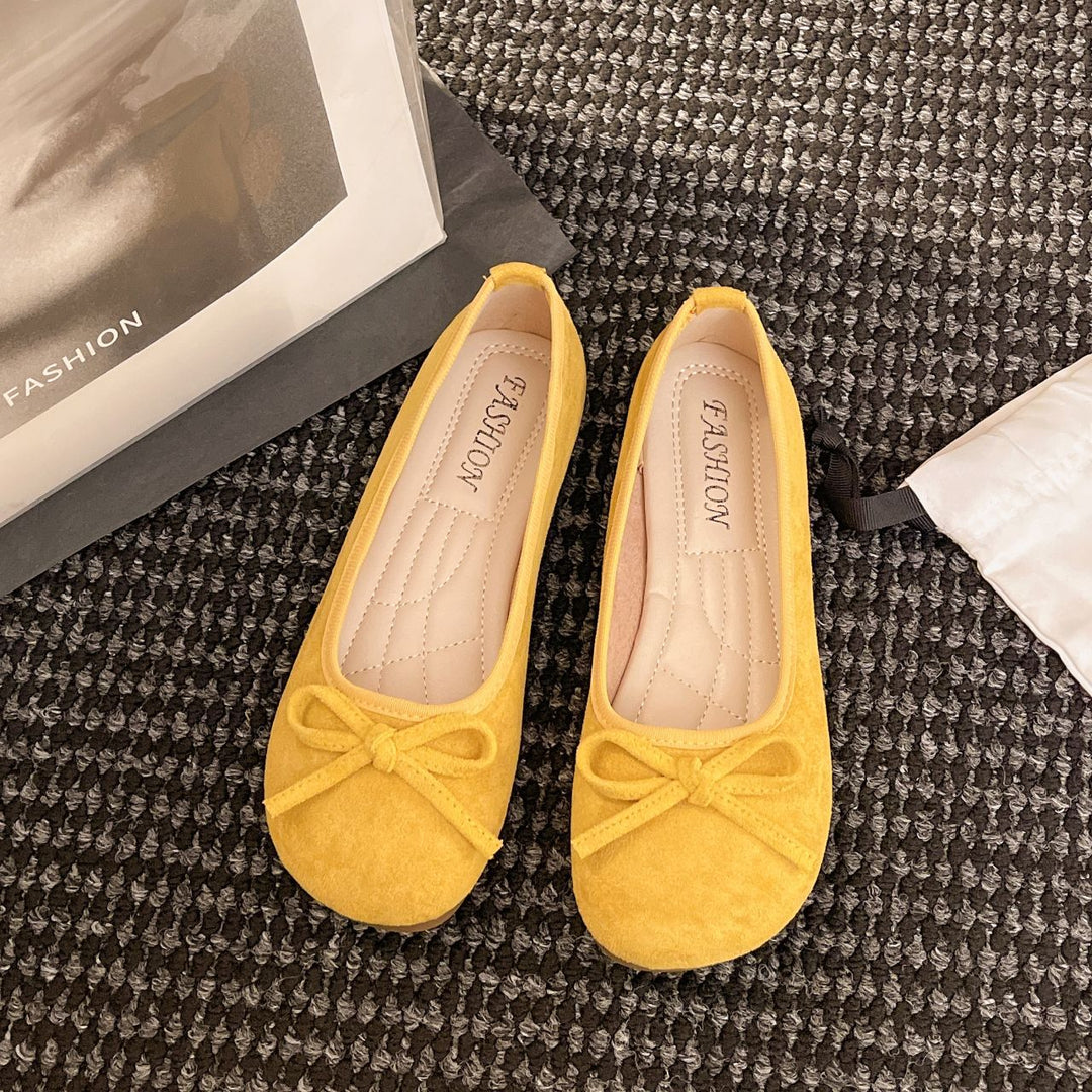 Damen elegante Ballerinas mit zierlichem Schleifendetail EB