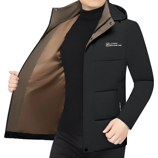Herren Wattierte Stehkragenjacke mit wasserabweisender Oberfläche und Reißverschlusstaschen EB