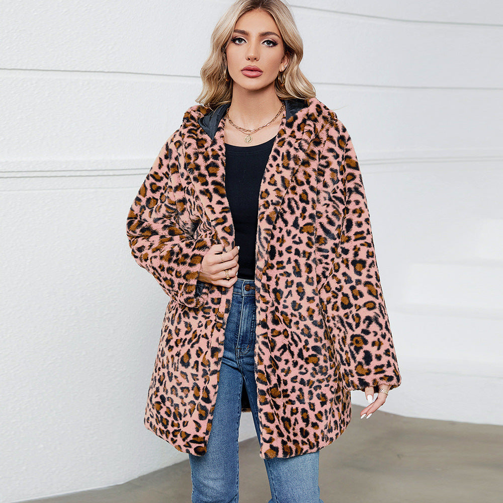 Damen futuristische Leopardenfelljacke EB