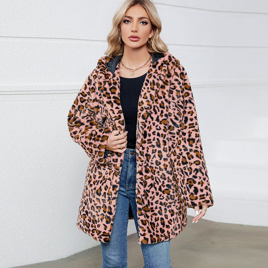 Damen futuristische Leopardenfelljacke EB