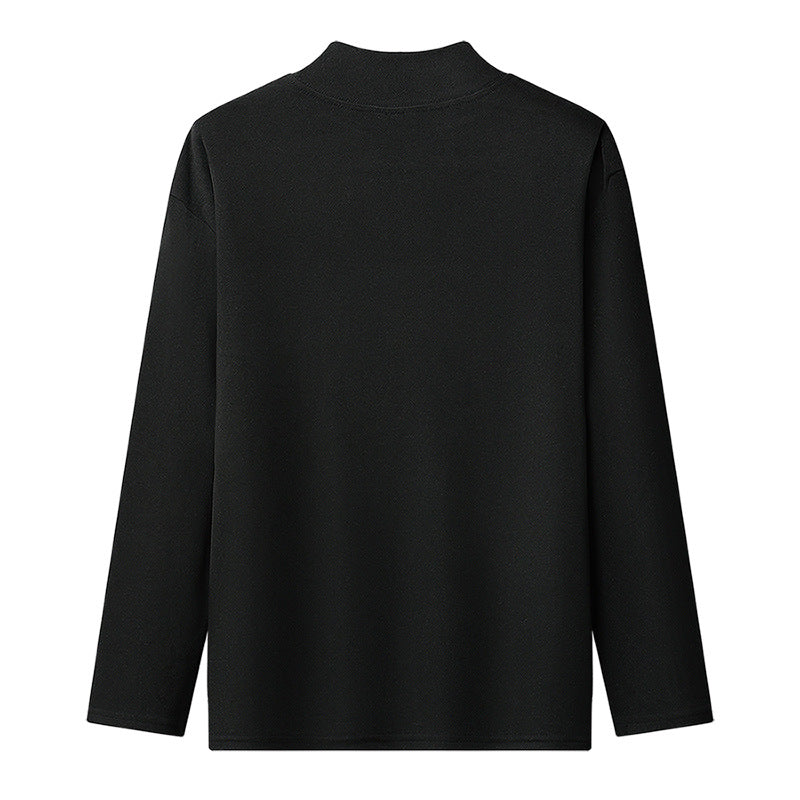 Damen Stehkragen Langarmshirt aus hochwertigem Material EB