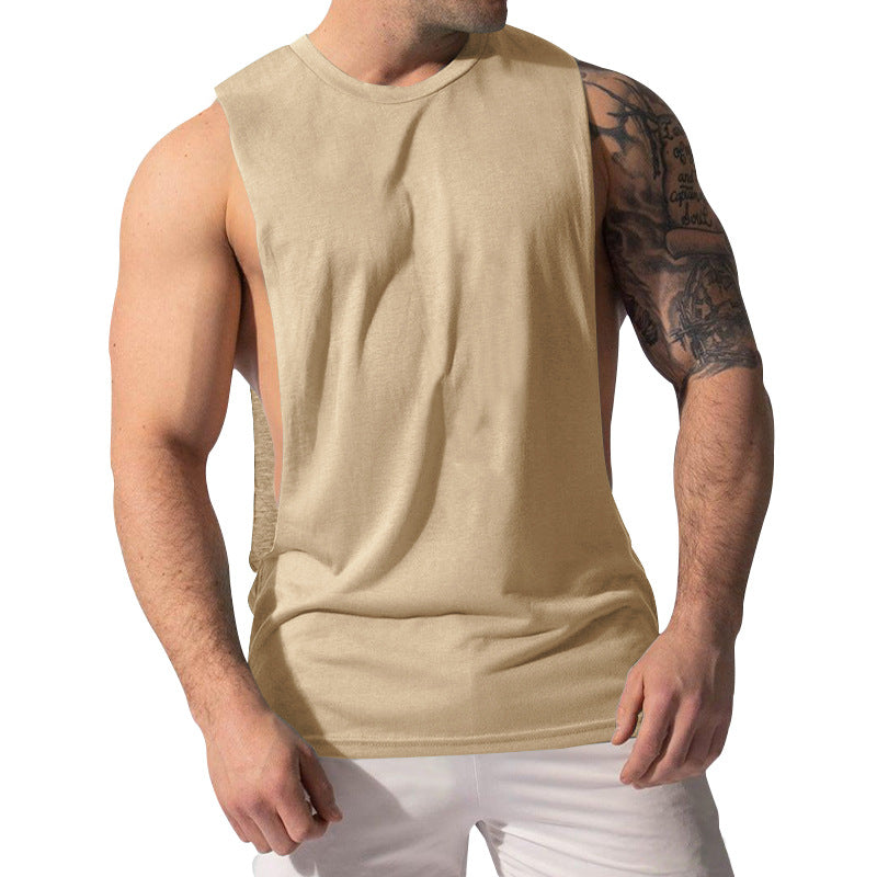 Herren nan Muskelshirt mit extra tiefen Armöffnungen und atmungsaktivem Baumwollmix EB