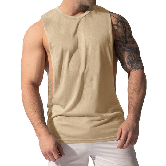 Herren nan Muskelshirt mit extra tiefen Armöffnungen und atmungsaktivem Baumwollmix EB