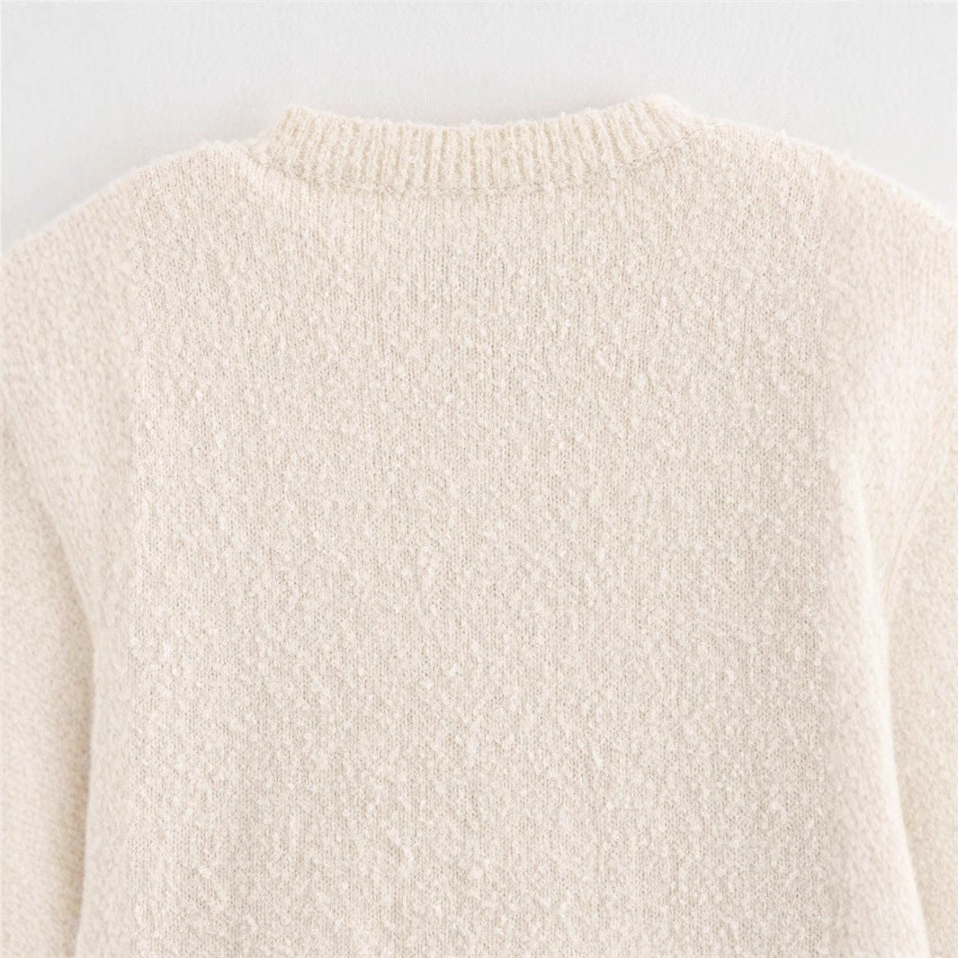 Damen Bouclé-Jacke mit eleganten Schleifen und Fransen EB