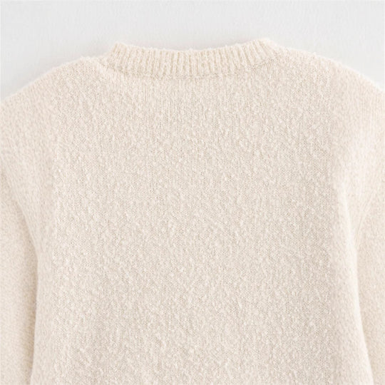 Damen Bouclé-Jacke mit eleganten Schleifen und Fransen EB