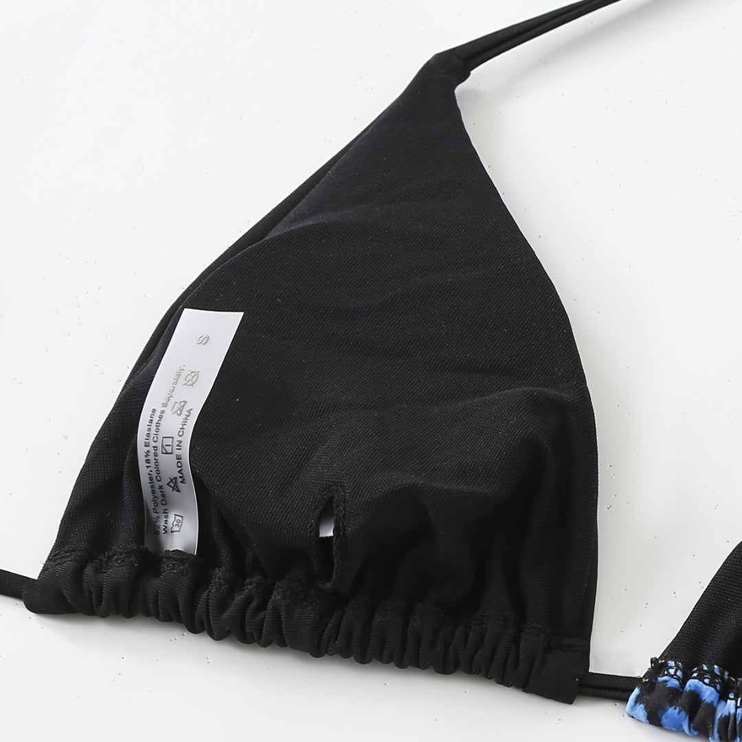 Damen Dreieck-Bikini mit raffiniertem Tiermuster EB