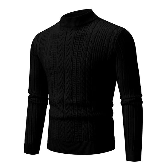 Herren eleganter Rollkragenpullover mit tiefem Zopfmuster und moderner Passform EB