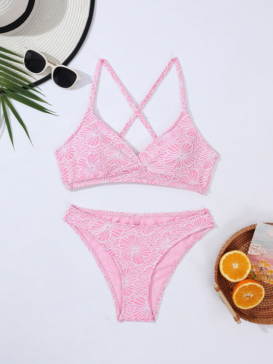 Damen Bikini-Set mit floralem Design und komfortablem Schnitt EB