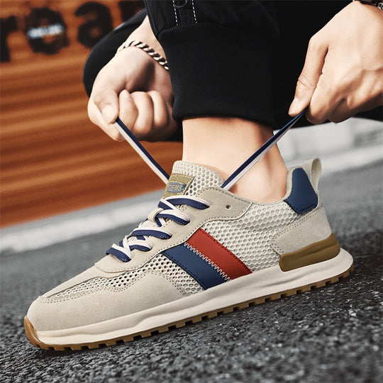 Damen Sportliche Sneakers mit atmungsaktivem Mesh-Obermaterial und stabiler Gummisohle EB