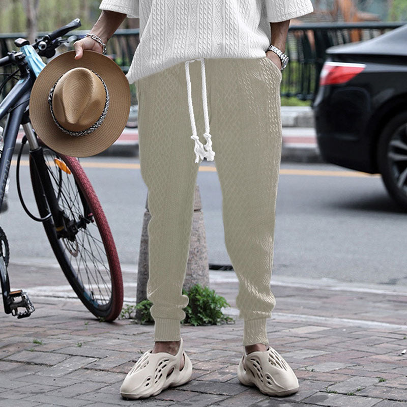 Herren nan Thermo-Zopfstrick-Jogginghose mit breitem Rippenbund und dekorativer Kordel EB