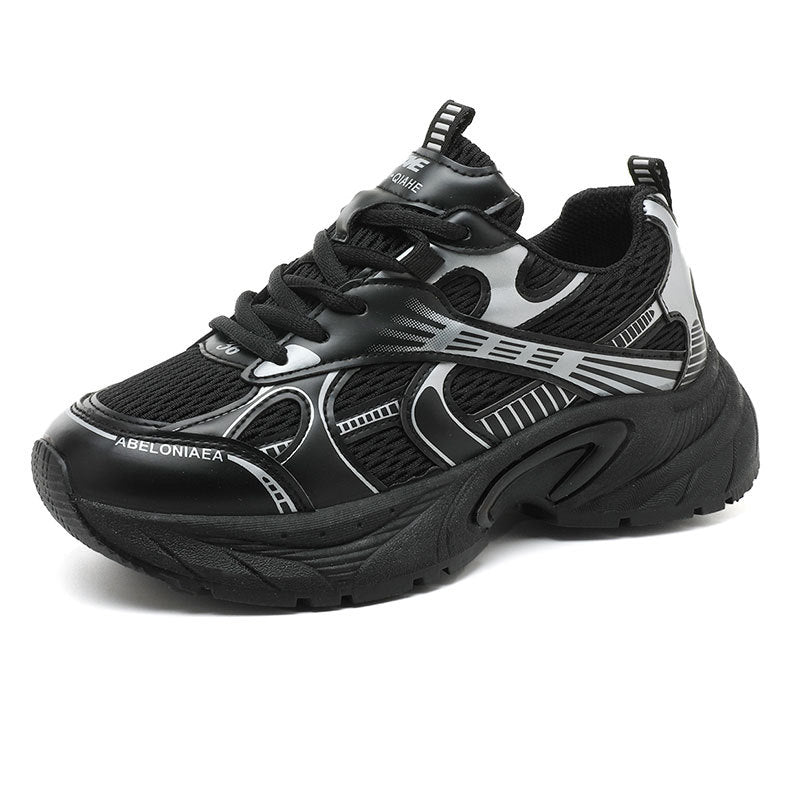 Damen Sportliche Sneaker mit atmungsaktivem Netz-Material und stoßdämpfender Sohle EB
