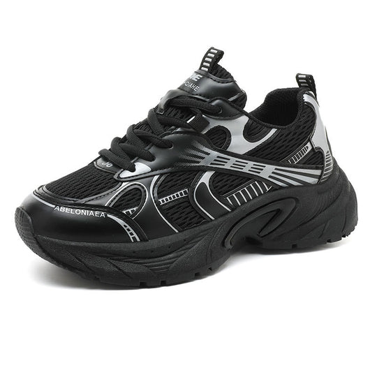 Damen Sportliche Sneaker mit atmungsaktivem Netz-Material und stoßdämpfender Sohle EB