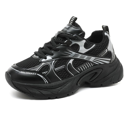 Damen Sportliche Sneaker mit atmungsaktivem Netz-Material und stoßdämpfender Sohle EB