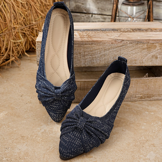 Damen elegante Slipper mit dekorativem Schleifen-Design EB