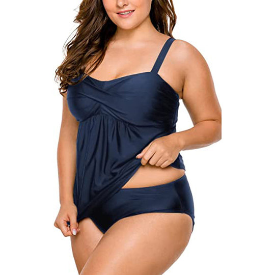 Damen Tankini-Badeanzug mit schmeichelndem Schnitt und verstellbaren Trägern EB