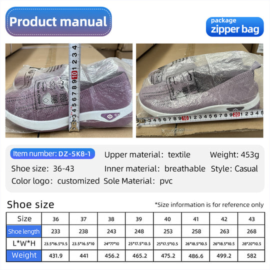 Damen Atmungsaktive Slip-On Sneakers mit elastischem Einsatz und rutschfester Sohle EB