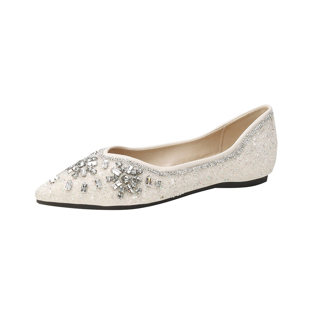 Damen Ballerinas mit funkelnder Strassverzierung und elegantem Obermaterial EB