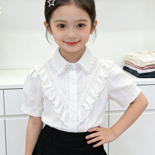 Mädchen Bluse mit Rüschendesign EB