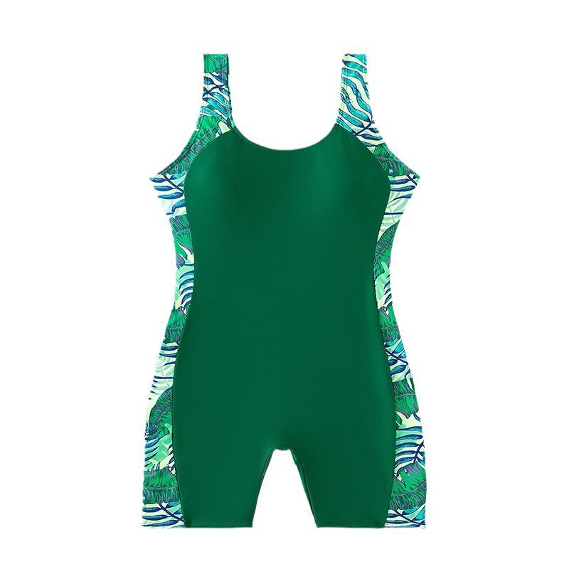 Damen Sportlicher Einteiler mit floralem Seitenaufsatz EB