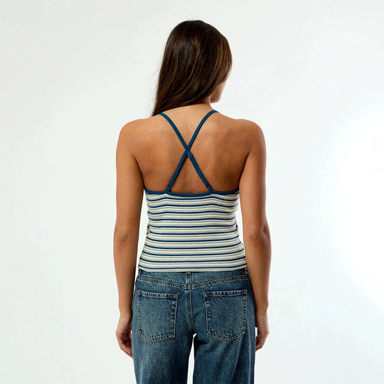 Damen Camisole-Top im lässigen Streifendesign mit verstellbaren Trägern EB