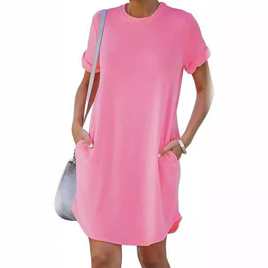 Damen Casual Kleid mit praktischen Taschen EB