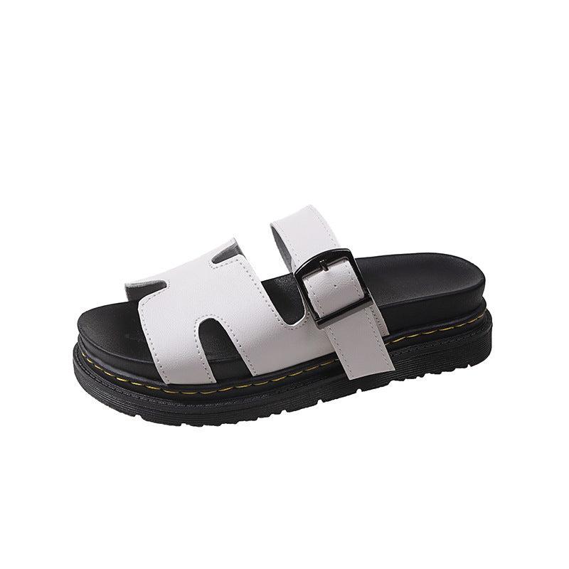 Damen bequeme Riemensandalen mit modischer Schnalle und gepolsterter Sohle EB