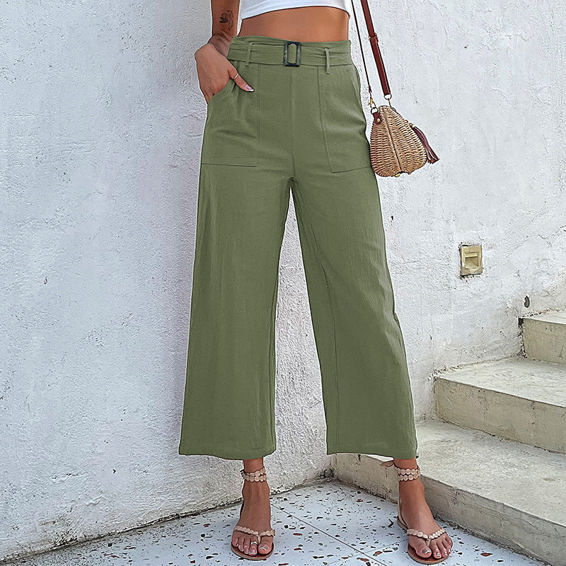 Damen Culotte-Hose mit hohem Bund und Gürtel EB
