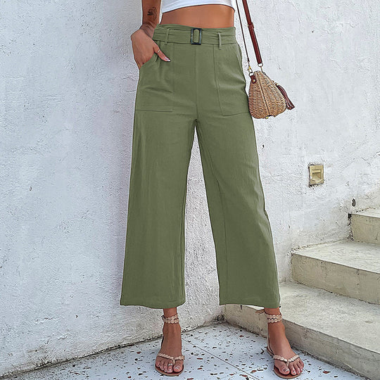 Damen Culotte-Hose mit hohem Bund und Gürtel EB