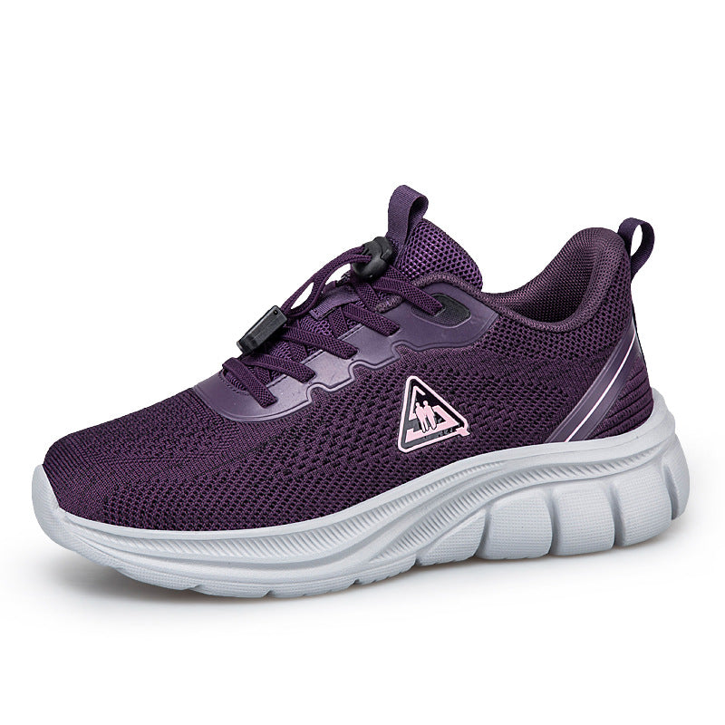 Damen nan leichter atmungsaktiver Strick-Walking-Sneaker mit Schnellzugverschluss und ergonomischer EVA-Dämpfung EB