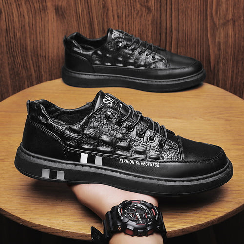 Damen Komfortable Sneakers mit trendigem Krokodil-Design EB