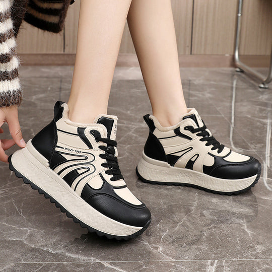 Damen High-Top Sneakers mit warmem Fleece Innenfutter und rutschfester Sohle EB