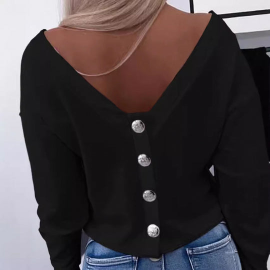 Damen Off-Shoulder Freizeit Pullover Top EB