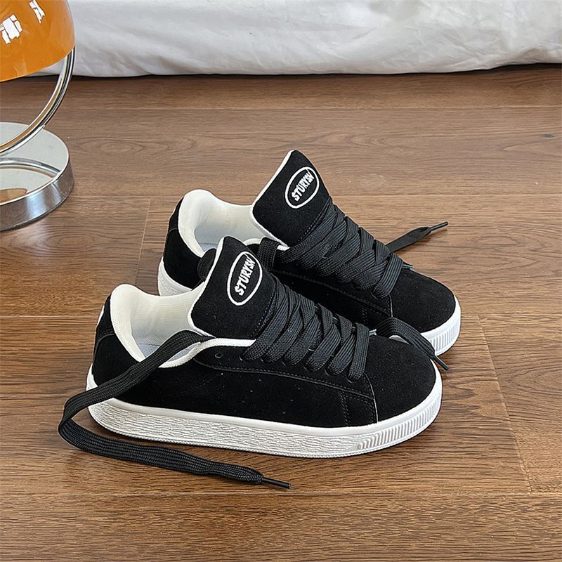 Damen Sportliche Sneakers mit weicher Veloursoberfläche und strapazierfähiger Gummisohle EB