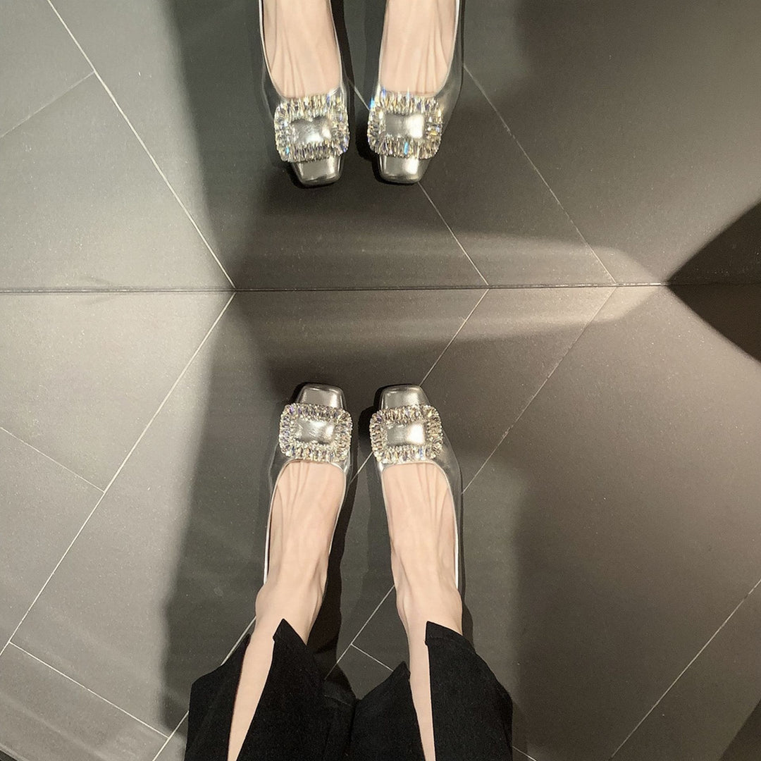 Damen Glamouröse Pumps mit funkelnder Strassschnalle EB