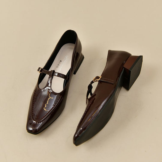 Damen elegante Mary Jane Pumps mit modischem Blockabsatz EB