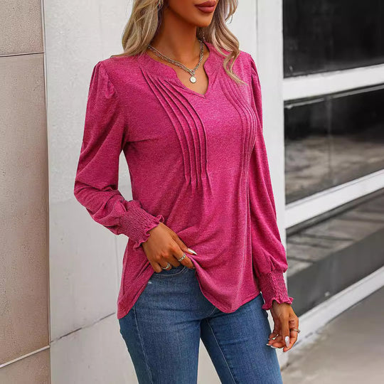 Damen Langarmshirt mit eleganter Rüsche EB