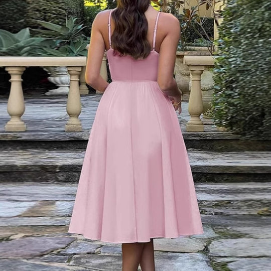 Damen Elegantes Midikleid mit eingearbeitetem Bustier und voluminösem Rock EB