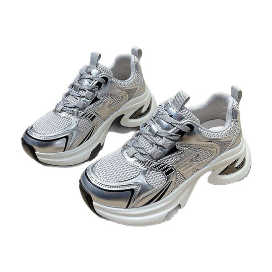 Damen modische Sneakers mit atmungsaktiven Mesh-Einsätzen und dämpfender Sohle EB