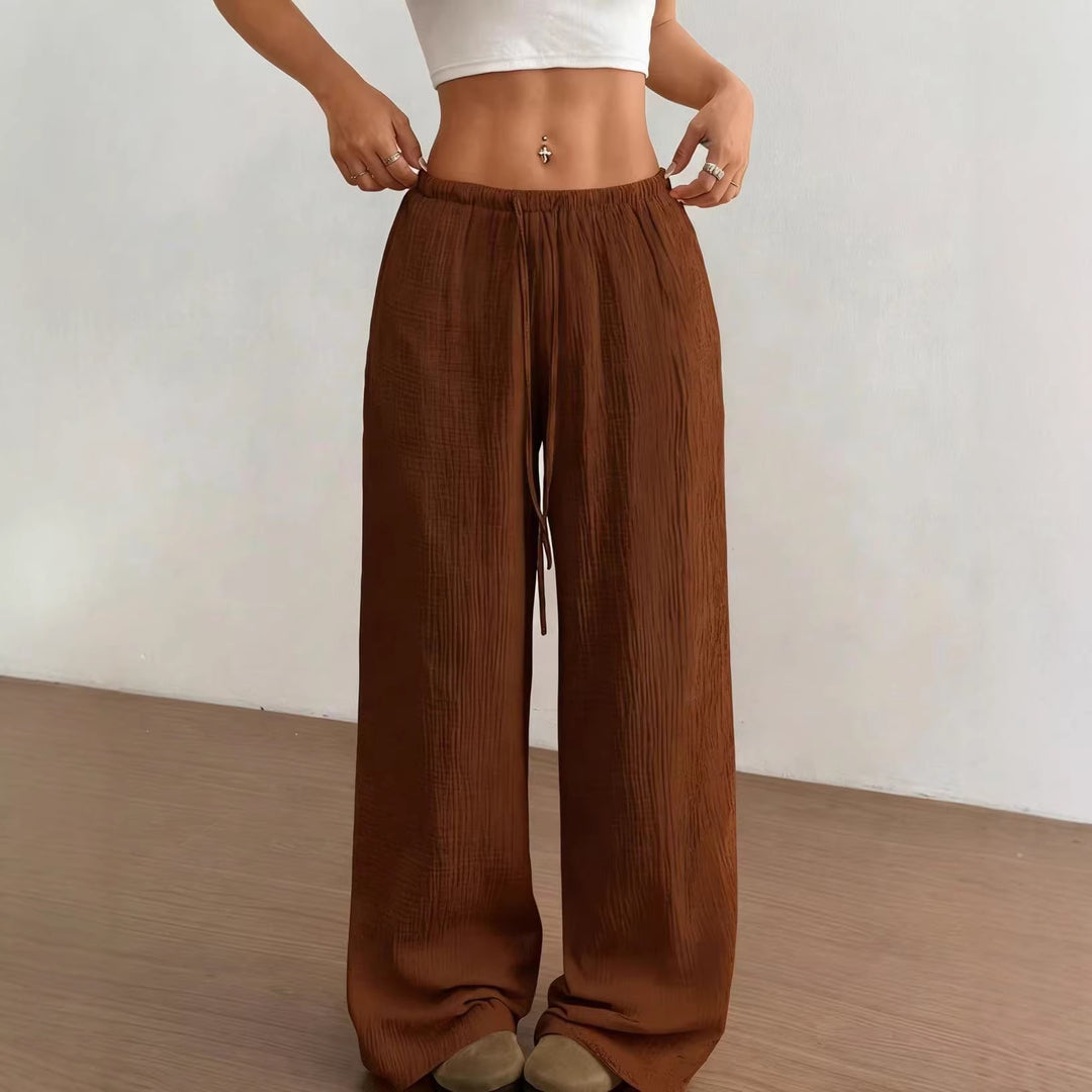 Damen weite, glänzende Palazzo-Hose EB