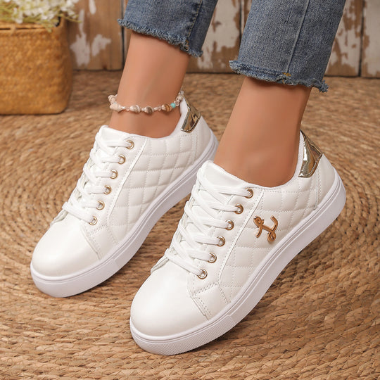 Damen Modische Sneakers mit trendiger Stepp-Optik und mittelhohem Kragen EB