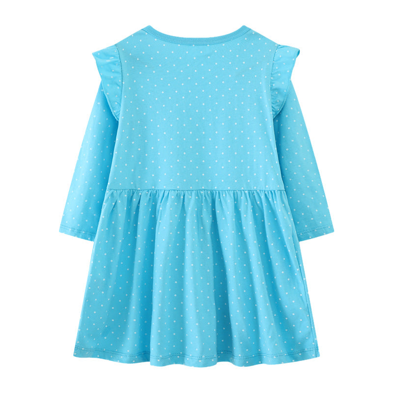 Mädchen Langarmkleid mit fröhlichem Meerschweinchen-Motiv EB