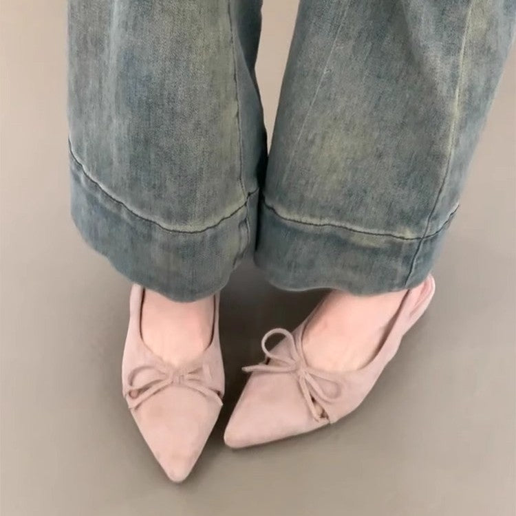 Damen Sling-Ballerinas mit dekorativem Schleifendetail und komfortablem Fußbett EB