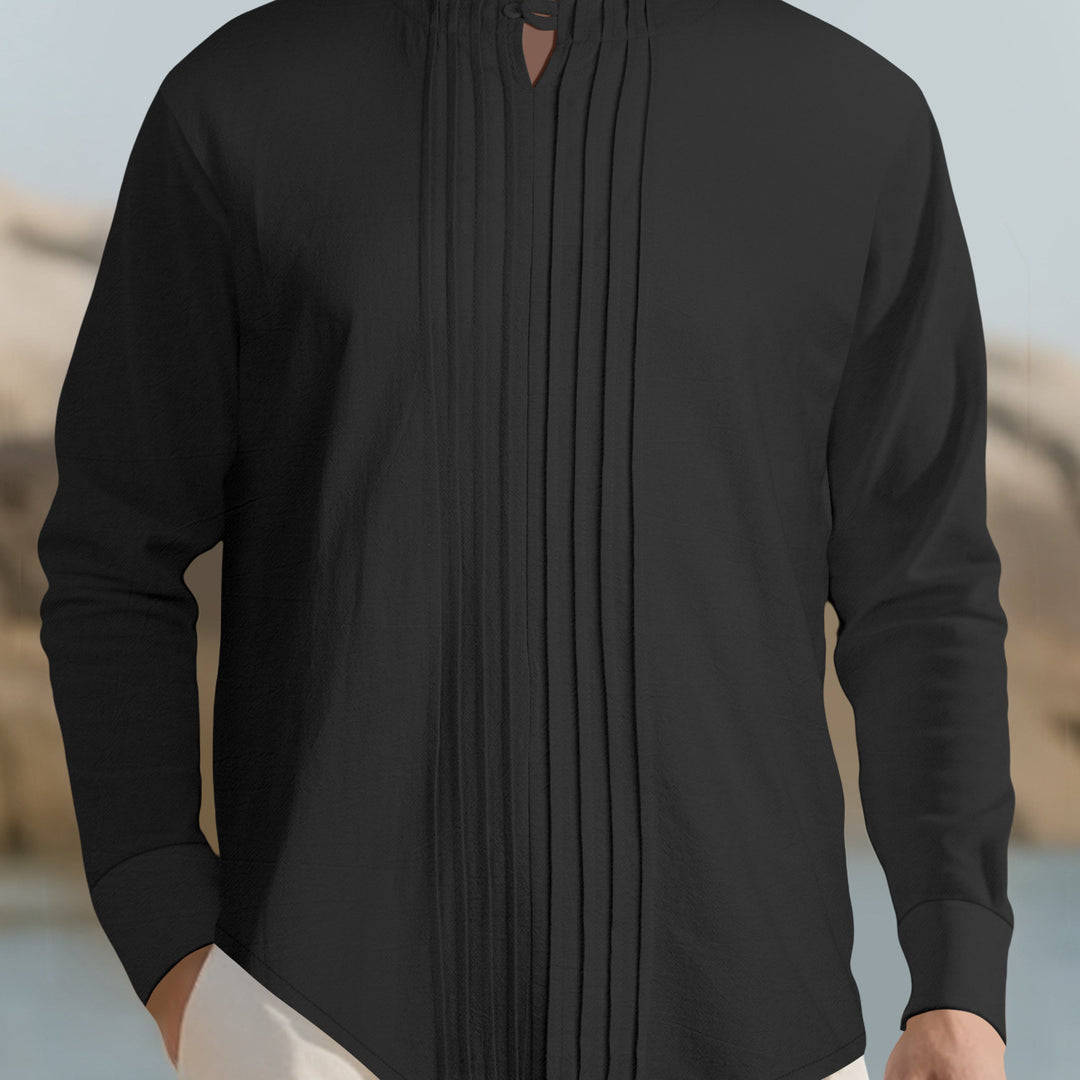 Herren Elegantes Langarmhemd mit strukturiertem Design EB