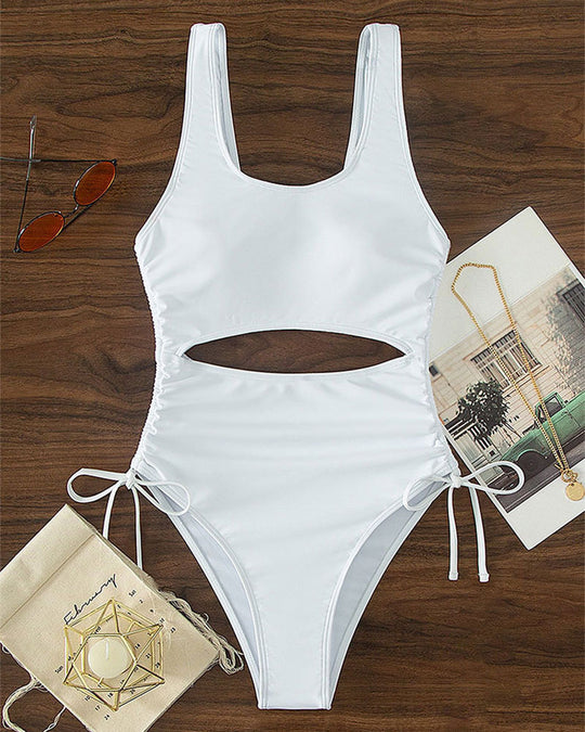 Damen Cut-Out Badeanzug mit verstellbaren Seitenbändern EB