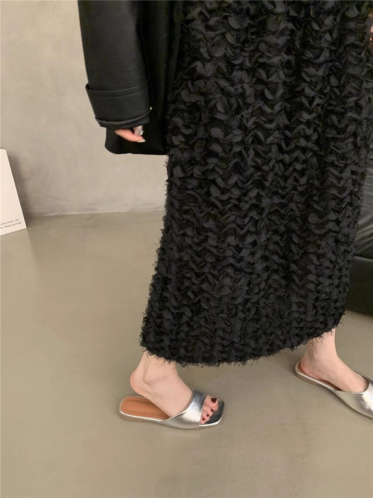 Damen modische Slide-Pantoletten mit elegantem Riemen und bequemer Fußbettgestaltung EB